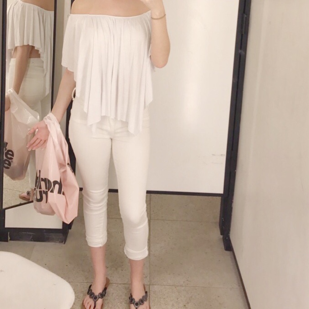 white off the shoulder top
